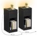 VASAGLE Table de chevet Set de 2, Étroit, Éclairage LED, Tiroir, Compartiment ouvert | Table d'appoint, 1 port USB-A, 1 port USB-C, pour Chambre à coucher, Salon, Ébène Noir, Collection KAILYN LET710B01