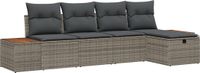 vidaXL Tuinbank Set 6-delig Grijs Polywood