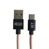 Design Letters MyCable USB-C, compatibel met Android, 1 M. (Nude)