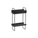 Zone Denmark A-Console Table Table de canapé Rectangulaire Acier Noir Double 2 Pieds avec Étagère 48 x 24,2 x 77,7 cm