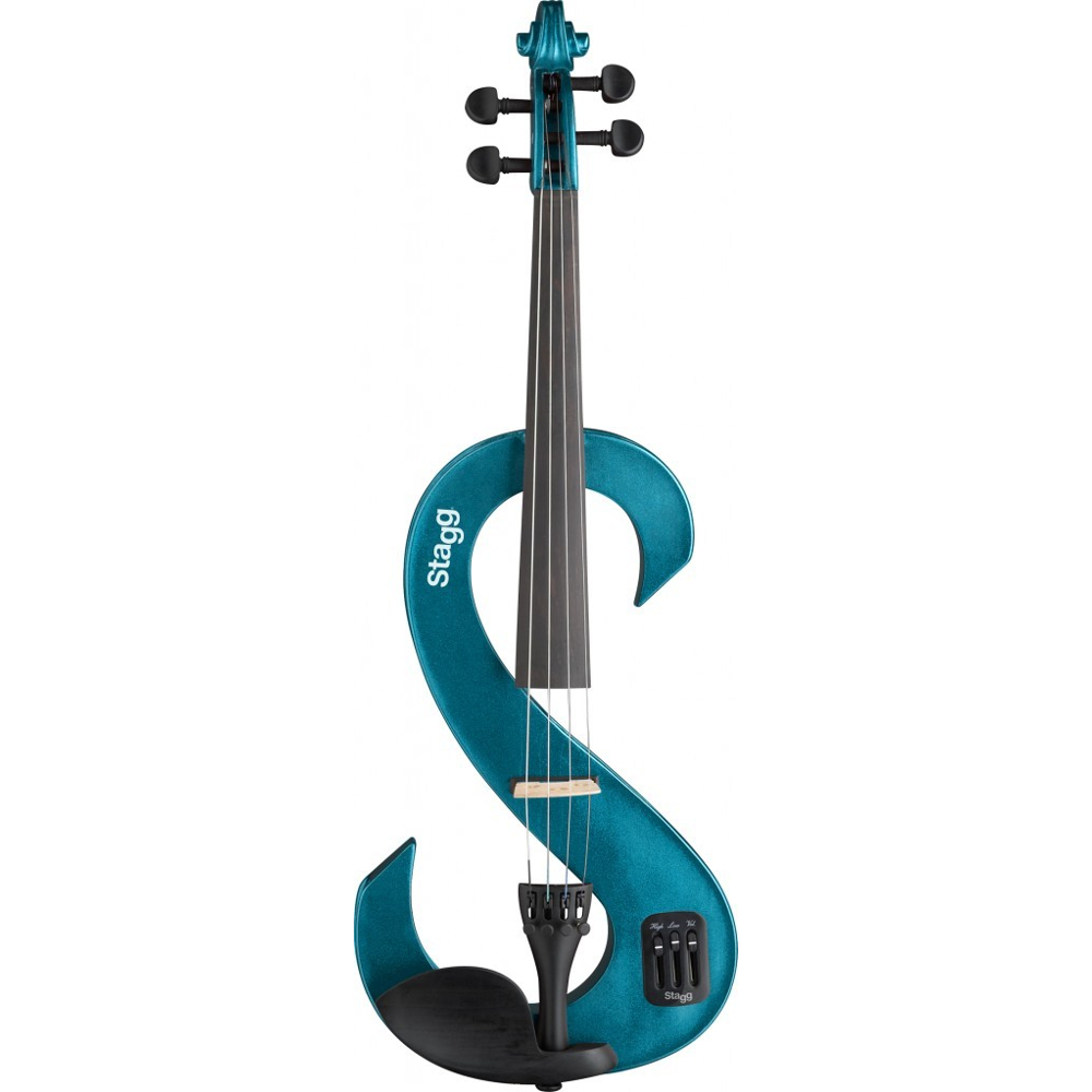 Stagg EVN 4/4 MBL elektrische viool metallic blauw met softcase