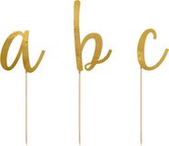 PartyDeco Cake Toppers Alfabet Goud set/53