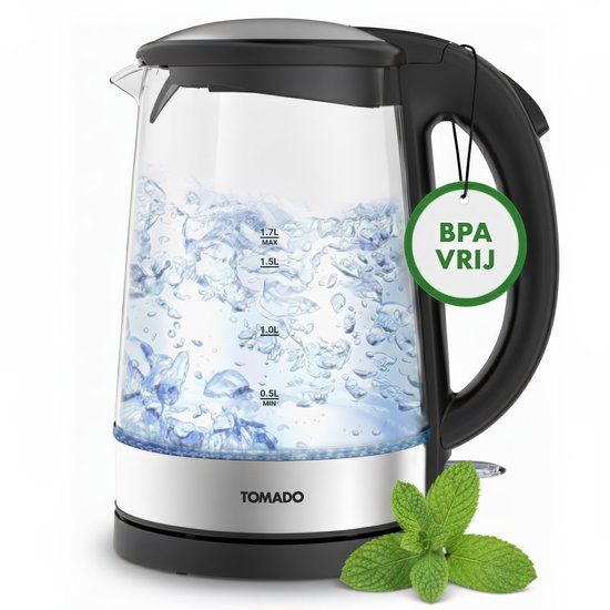 Tomado TWK1706G - Glazen waterkoker - 1.7L - 2200W - RVS