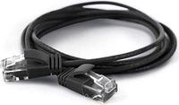 wantecWire Extra dunne patchkabel CAT.6 UTP, lengte 0,2 m, zwart