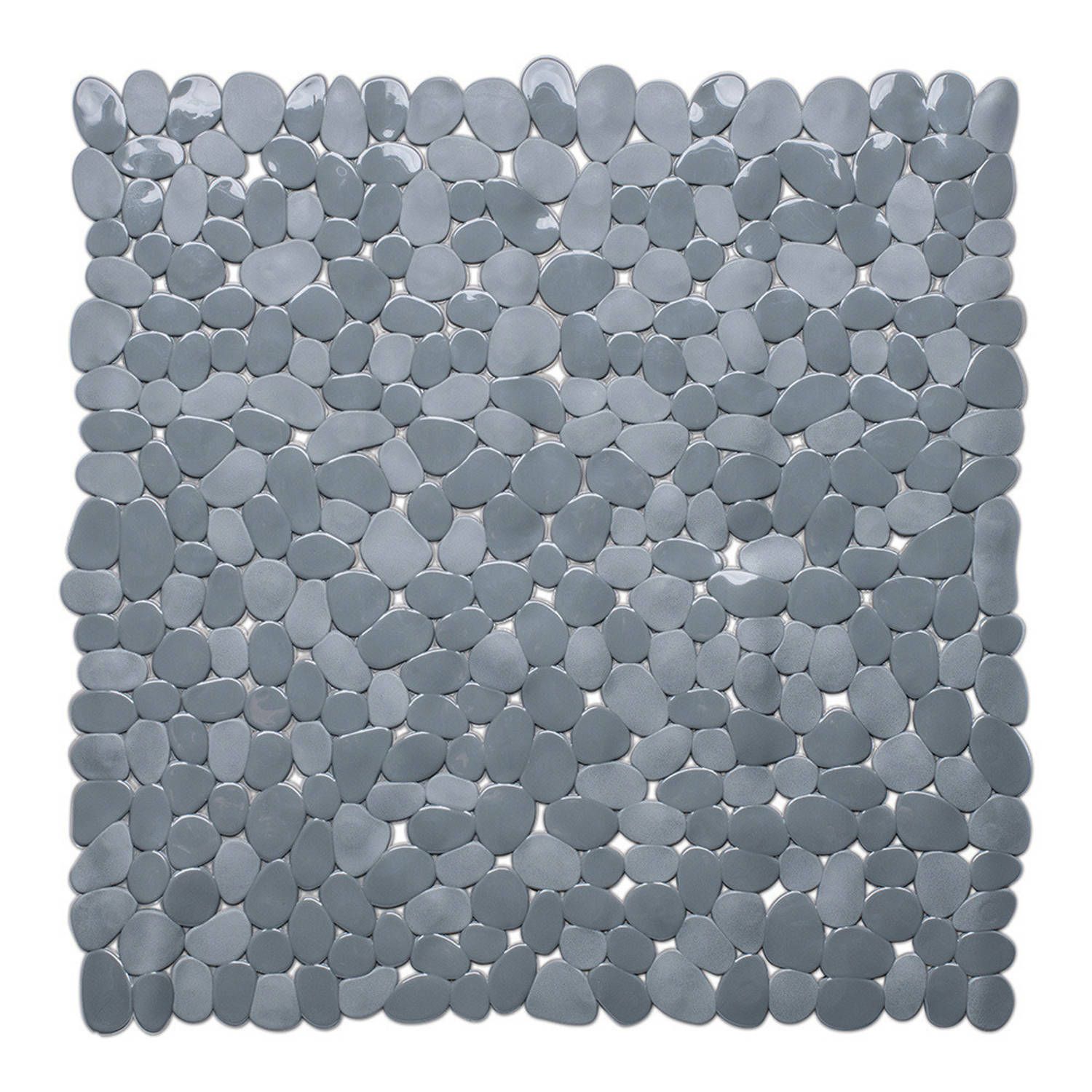 wicotex Grijze anti-slip douche mat 53 x 53 cm vierkant - Schimmelbestendig - Anti-slip grip mat voor de badkamer/douche