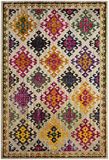 Safavieh Boho Chic tapijt voor woonkamer, eetkamer, slaapkamer - Monaco Collection, korte pool, ivoor en multi, 61 x 91 cm