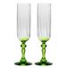 KROSNO Champagne glazen 2 x 220 ml, Lichtgroene steel, Collectie Bubble