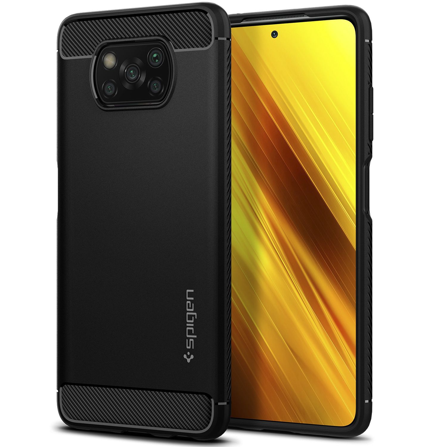 Spigen Armor Backcover voor de Xiaomi Poco X3 - Zwart