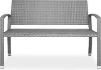 Casaria Polyrattan Tuinbank – 2-Zits UV-bestendig - Grijs