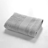 Douceur d'Intérieur Badhanddoek 50 x 90 cm parelgrijs 100% katoen Tendresse