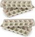 PLASTICFORTE IJsblokjesvormen set 4x stuks met deksel - 12x ijsklontjes - kunststof - beige