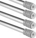 Trekstang 40-60 cm, zilver (set van 4), uitschuifbare gordijnstang zonder boren, metalen spanstang met schroefmechanisme en zuignappen, antislip, Ø10 mm