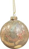 Driesprong Collection Kerstbal lijn glitter parel 8 cm