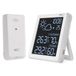 EMOS - Draadloos weerstation met VA-display en draadloze buitensensor, thermometer, hygrometer, weersvoorspelling, klokweergave, wekker, Comfort View display, 1,5 m USB-C kabel, wit