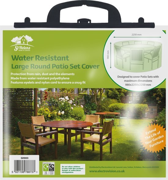 St Helens Home and Garden Grote Ronde Waterdichte Terrasset hoes