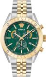 Versace VEKJA0625 Heren Polshorloge Kwarts Groen/Zilverkleurig Staal Saffierglas 5 ATM
