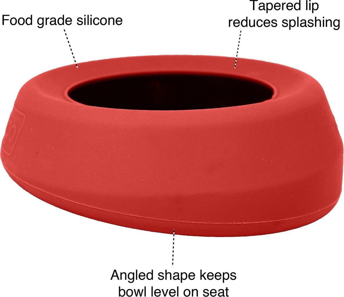 KURGO Geen morsen Hond Travel Bowl, Splash Free Wander Water Bowl - Rood