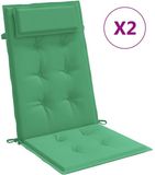 vidaXL Stoelkussens 2 st hoge rug oxford stof groen