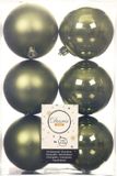 Decoris Kerstballen - 12 stuks - Mosgroen - 8 cm - Kunststof - Mat/Glans
