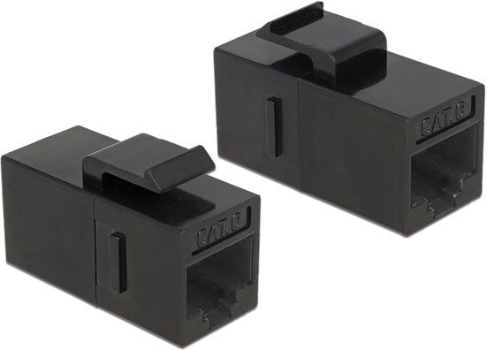 +4043619863815 Delock Keystone Modul RJ45 Buchse > RJ45 Buchse Cat.6 UTP schwarz