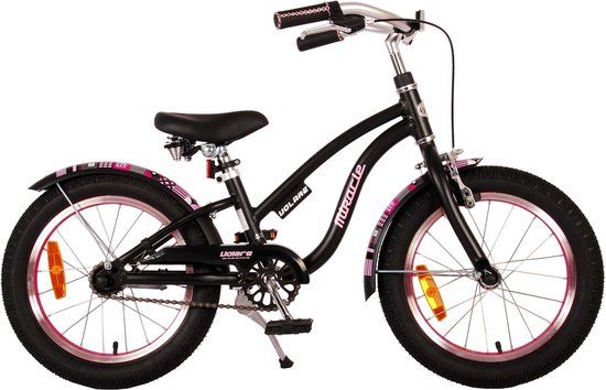Volare Miracle Cruiser Kinderfiets - 16 inch - Meisjes - Mat Zwart