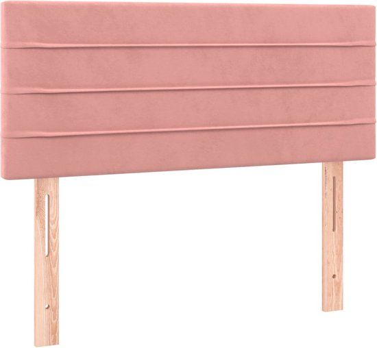 vidaXL Hoofdbord 100x5x78/88 cm fluweel roze