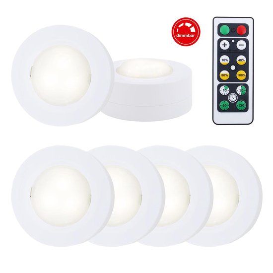 Briloner Leuchten CABINET Kastverlichting - LED - Dimbaar - Wit - Set van 6