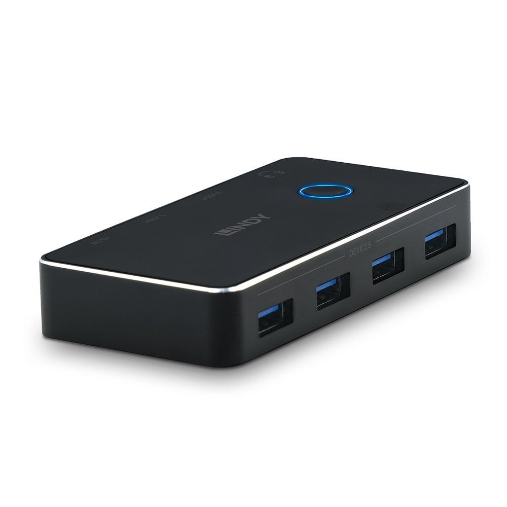 Lindy 43387 6-poorts USB 3.2 Gen 1 Computer Data Switch Zwart