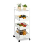 Merkloos / Sans marque Relaxdays Keukentrolley - 3 Lades - Op Wielen - 85,5 x 32,5 x 40 cm - Serveerwagen - Wit