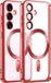 Techsuit Luxury Crystal Back Cover étui avec MagSafe pour Samsung Galaxy S25 - Transparent/Rouge
