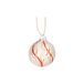 Boule de Noël, lignes torsadées, rouge et blanc, verre, 5 cm