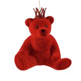 Werner Voss Ornement de Noël en plastique - Ours en peluche avec couronne 21cm Rouge