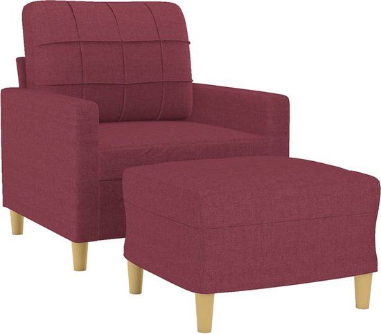 vidaXL Fauteuil 60 cm stof wijnrood
