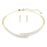 Swarovski Mesmera Set, Set (2), Marquise-Slijpsel, Wit, 18 Karaat Gouden Afwerking