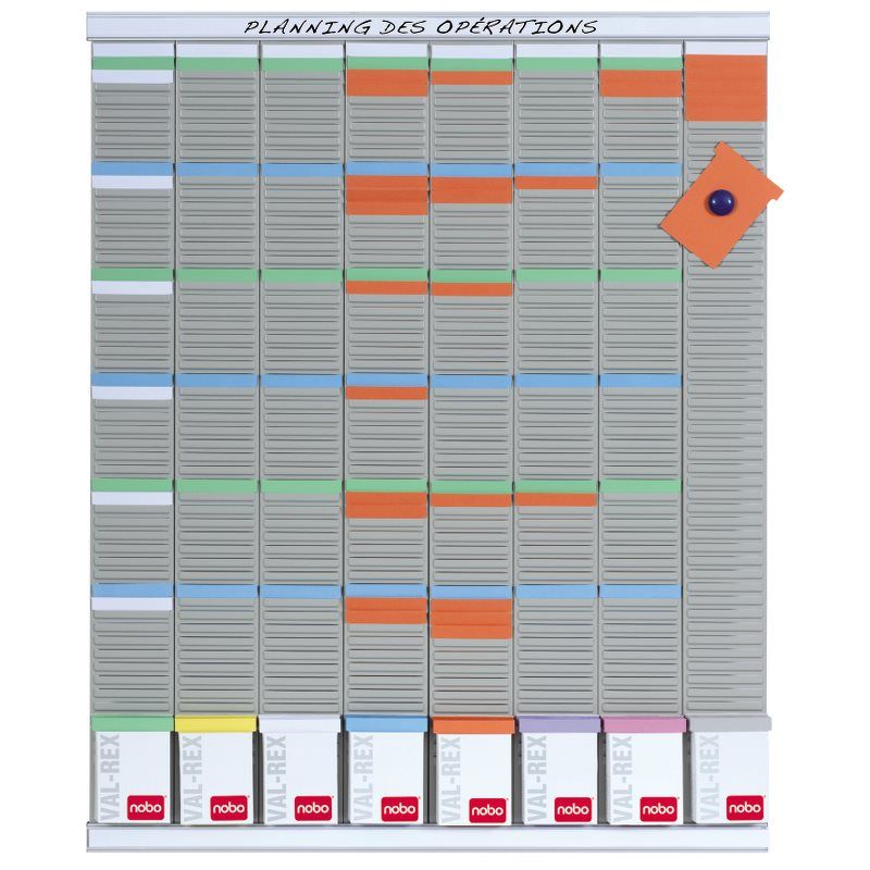 Nobo T-kaart Planningset Weekplanner - 8 Kolommen - 54 Sleuven - Wit