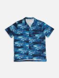 Nudie Jeans Arvid Ikat Shirt Blauw Biologisch Katoen Regular Fit