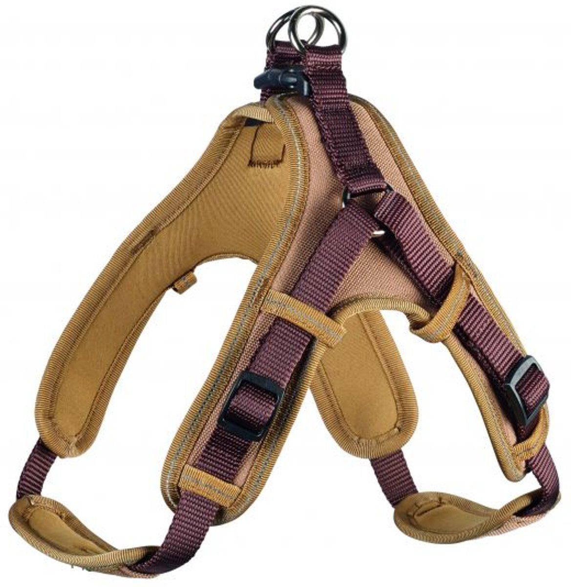 Hunter tuig voor hond neopreen vario quick bruin / caramel 67-80 cmx25 mm