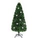 Coast COSTWAY 180 cm LED-kunstkerstboom met glasvezel-kleurenwisselaar en sterrenpunt, kerstboom met 220 PVC-takken, ideaal voor thuis, kantoren, winkels en hotels, groen