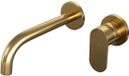 Brauer Gold Edition Inbouw Wastafelmengkraan met Gebogen Uitloop en Rozetten Model C1 Goud Geborsteld PVD