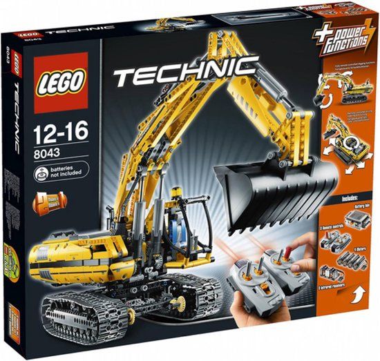 LEGO Technic 8043 Graafmachine met Motor - Bouwset - 1123 Onderdelen