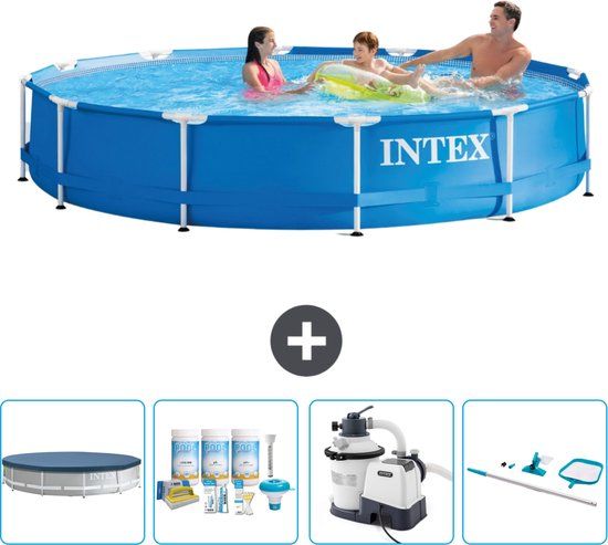 Intex Rond Frame Zwembad - 366 x 76 cm - Blauw - Compleet Pakket