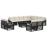 vidaXL Tuinbankenset 13 st Zwart poly rattan