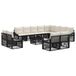 vidaXL Ensemble de bancs de jardin 13 pièces noir poly rotin