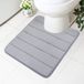 Homaxy Memory Foam Antislip Zachte Toiletmat met Uitsparing 50 x 60 cm, Absorberende Badmat Staand Toilet, Wasbare Badmatten voor Toilet, Grijs