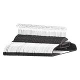 Amazon Basics Duurzame Kunststof Kledinghangers met Rubberen Antisliphoes en Horizontale Balk, Wit, 50 Stuks