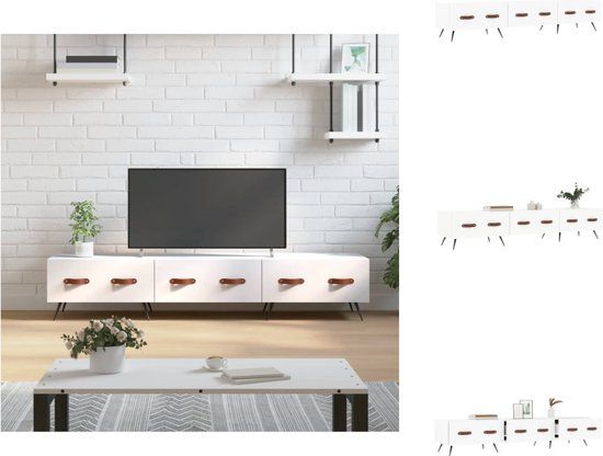 vidaXL Tv-meubel 150x36x30 cm bewerkt hout wit