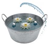 Spetebo XXL zinken kuip bloembak met handgrepen - 50 x 22 cm - metalen tuinvijver kuip zilver verzinkt - tuin deco pot bloemenschaal plantenbak mini-vijver siervijver waterbak