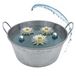 Spetebo XXL zinken kuip bloembak met handgrepen - 50 x 22 cm - metalen tuinvijver kuip zilver verzinkt - tuin deco pot bloemenschaal plantenbak mini-vijver siervijver waterbak