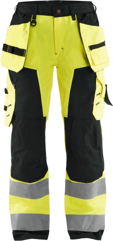 Blåkläder Dames werkbroek High Vis met spijkerzakken 7156-1811 - High Vis Geel/Zwart - C40