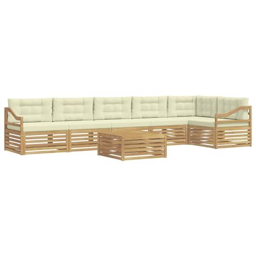 vidaXL Buiten bankenset 7 st Wit en crèmekleurig Polyester